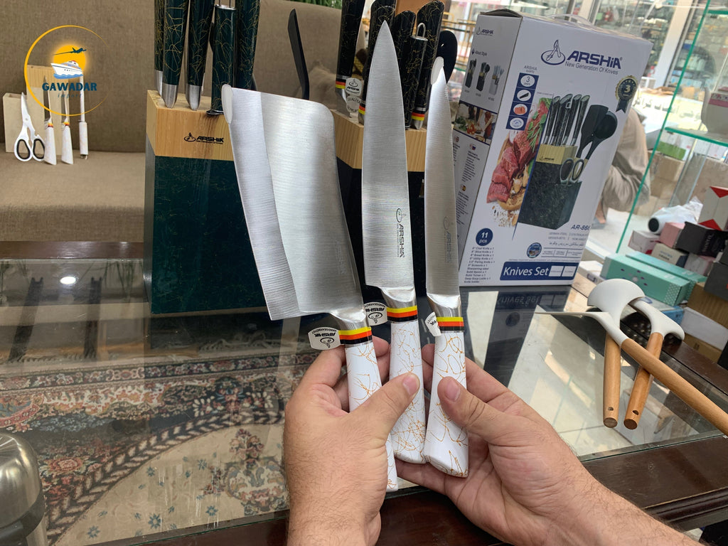 Stainless Steel Arshia Brand 11 Pieces Kitchen Knife Set