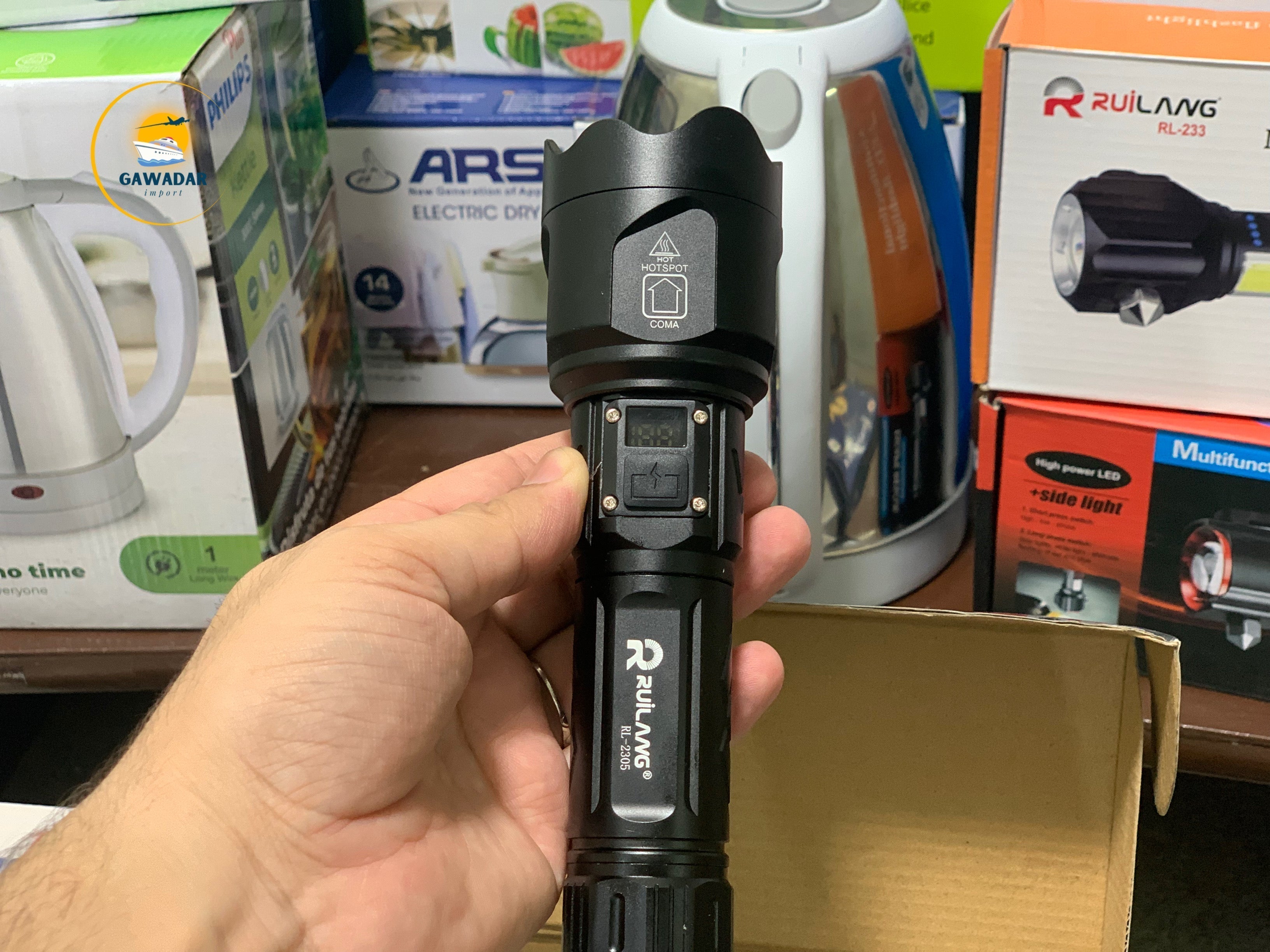Rawilang RL-2305 LED 1KM Range Bright Flash Light| Home Essentials
