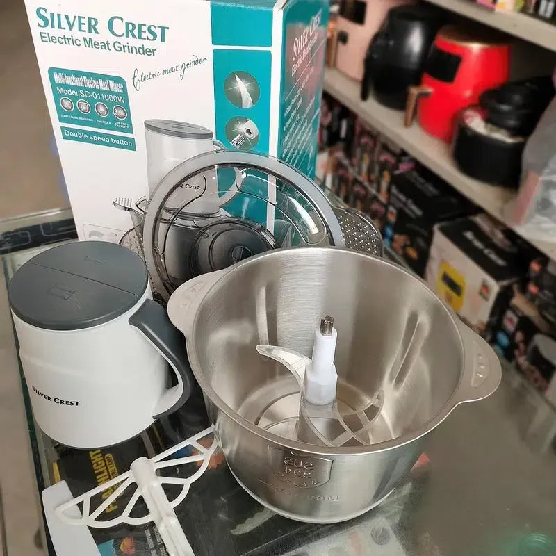SILVER CREST  White Chopper 3L Stainless Steel Bowl || 1 Year Warranty