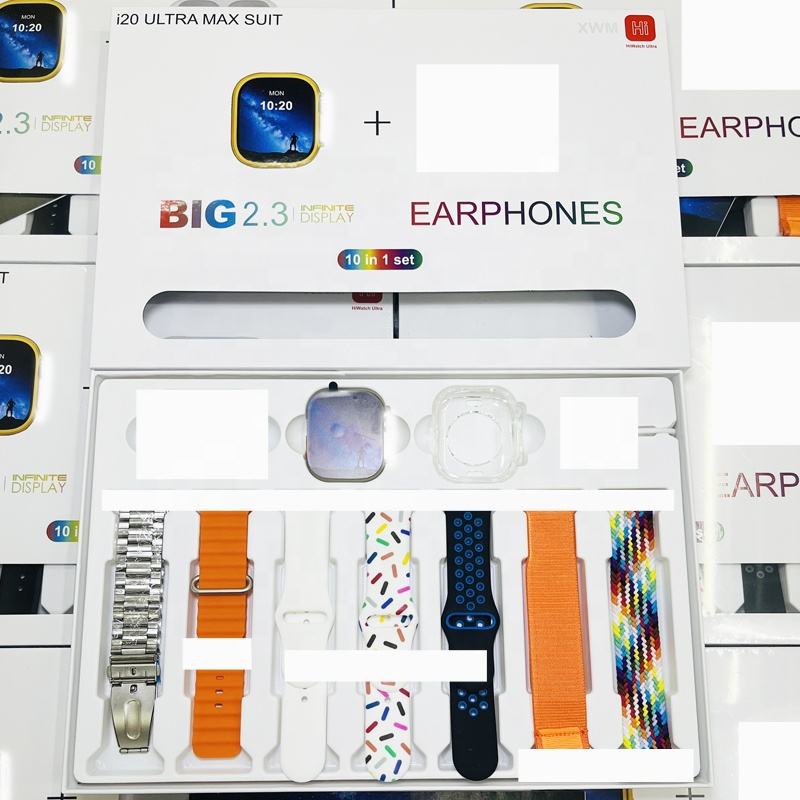 I20 Ultra Max SUIT 10 In 1 Set Smartwatch With TWS Wireless Earphone || Imported From Germany