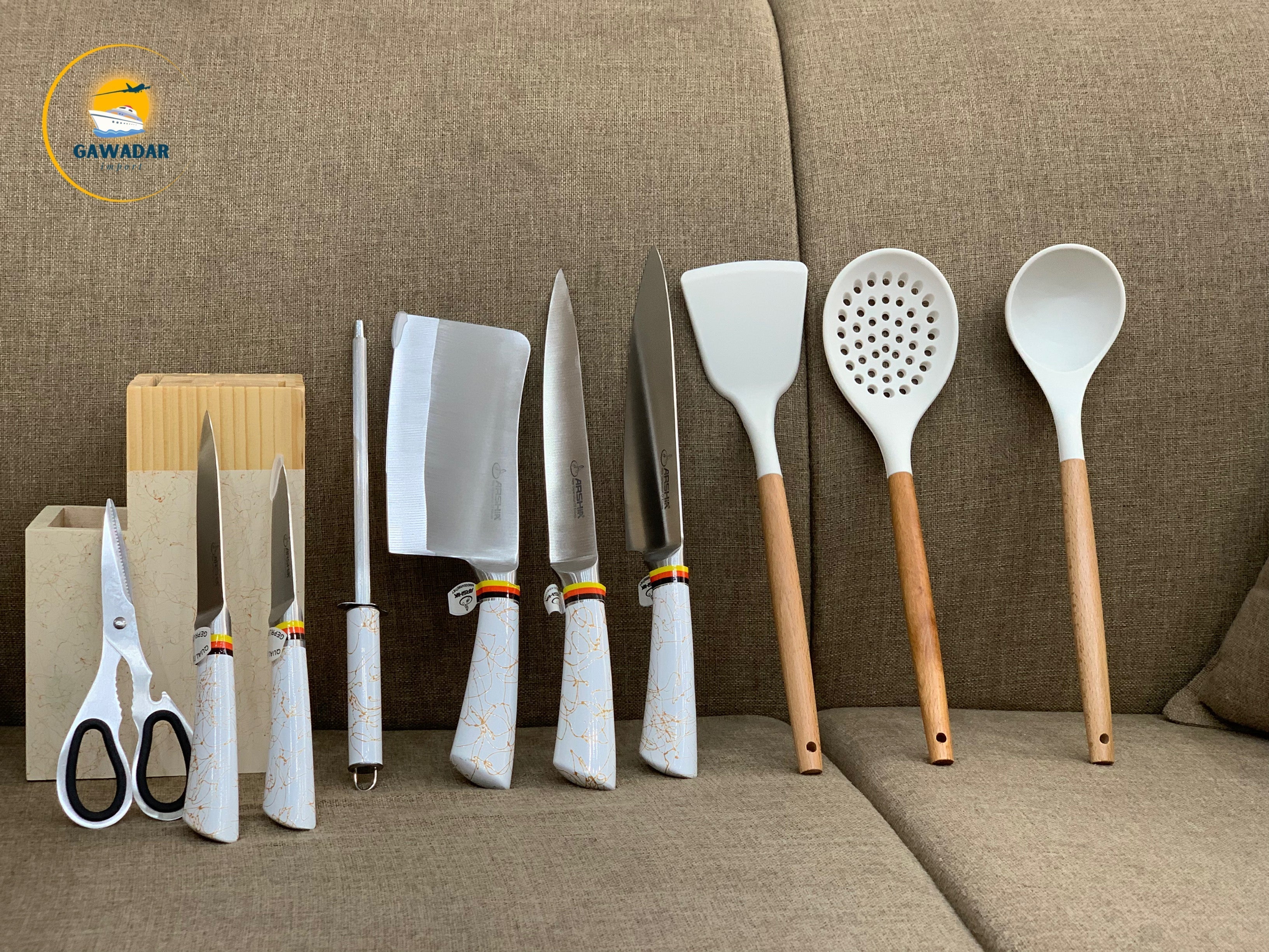 Stainless Steel Arshia Brand 11 Pieces Kitchen Knife Set