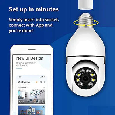 Wireless Bulb Security Camera 360°Rotational View