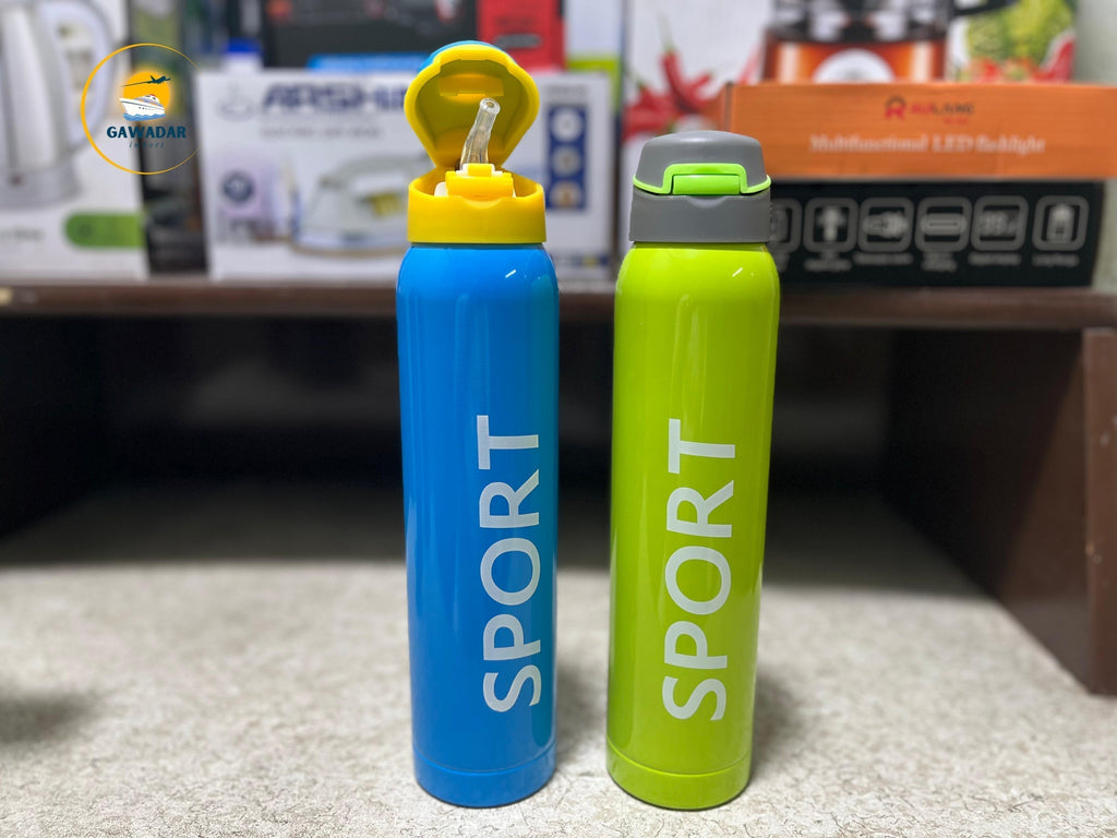 SPORT Brand Cold water bottles , Stainless Steel Built In Straw 750ml