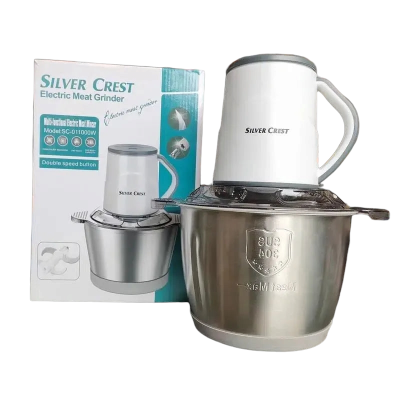 SILVER CREST  White Chopper 3L Stainless Steel Bowl || 1 Year Warranty