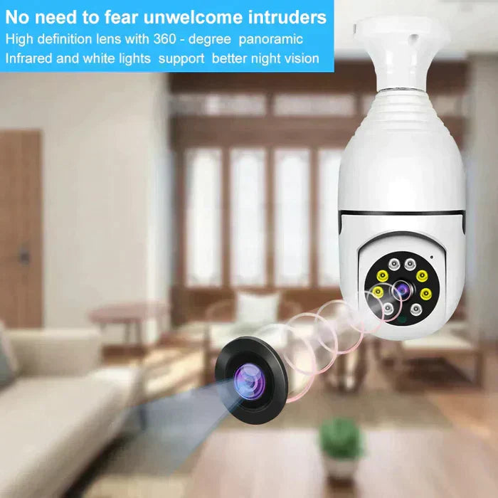 Wireless Bulb Security Camera 360°Rotational View