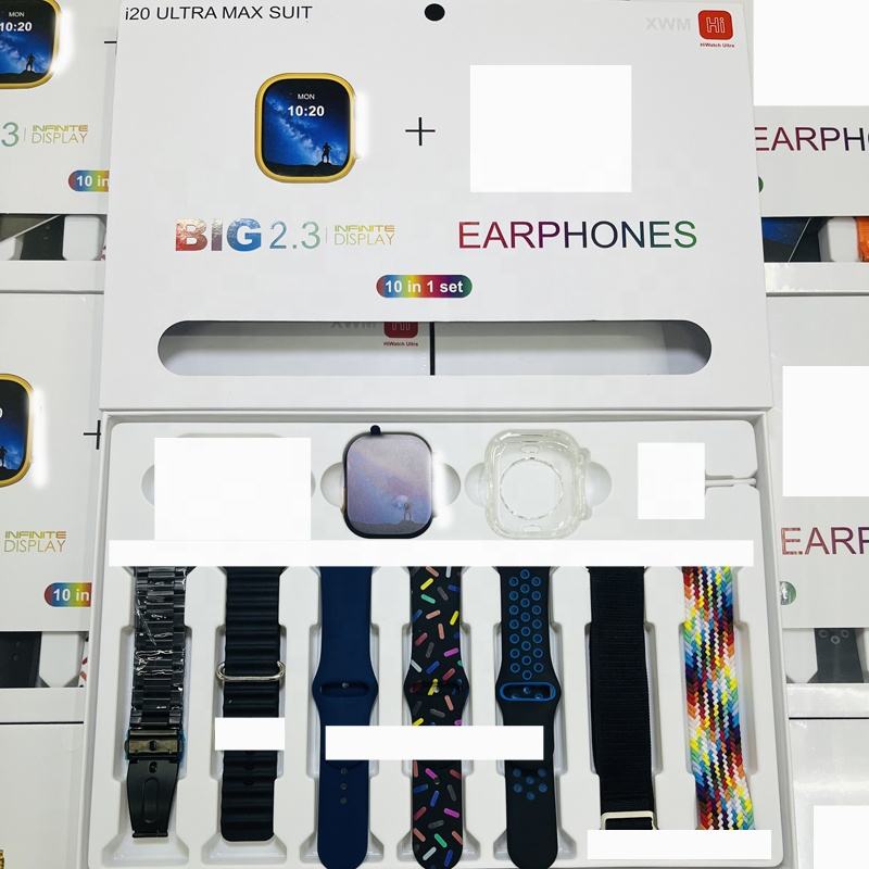 I20 Ultra Max SUIT 10 In 1 Set Smartwatch With TWS Wireless Earphone || Imported From Germany