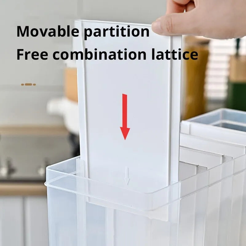 Rice Grain Beans Dispenser 6 Girds Pest-Proof Rack Sealed Food Storage Box for Kitchen and Home Kitchen Dispenser