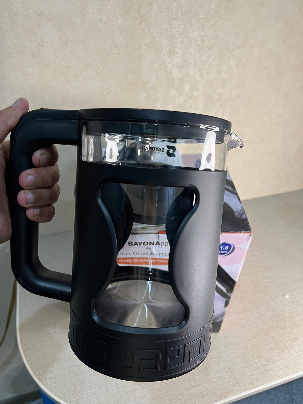 SAYONA 1.8L GLASS ELECTRIC KETTLE