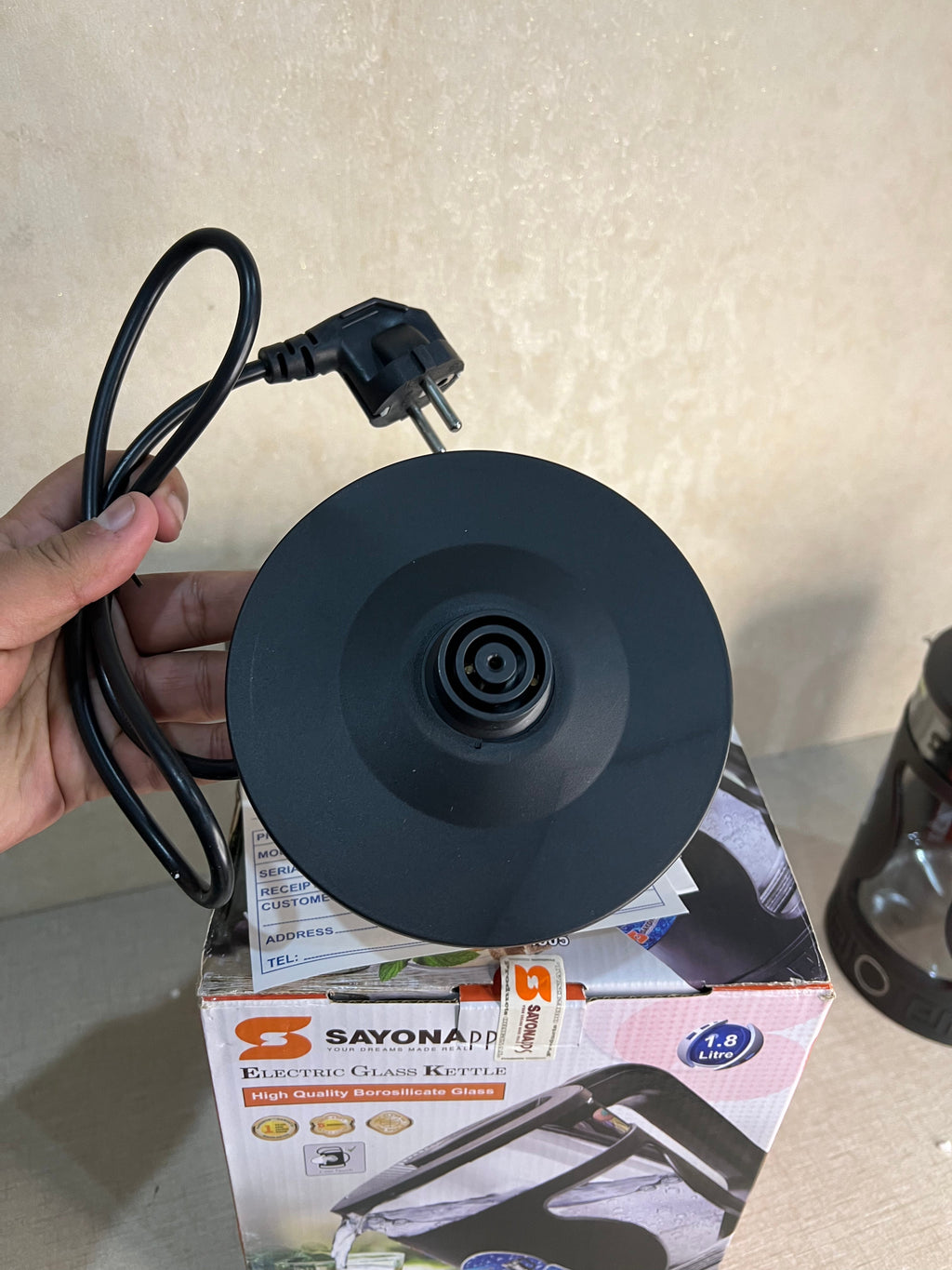 SAYONA 1.8L GLASS ELECTRIC KETTLE